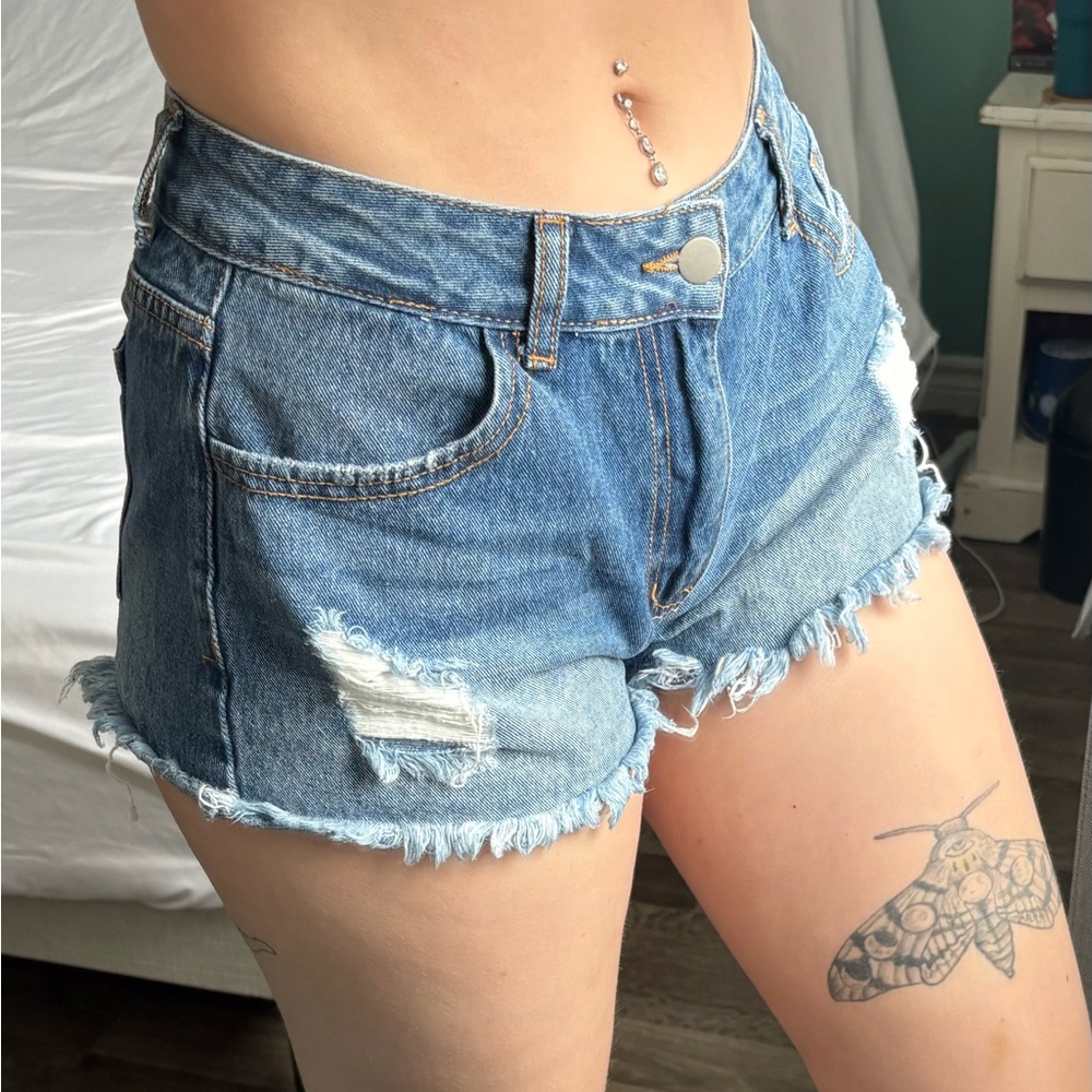 Denim Distressed Women Shorts